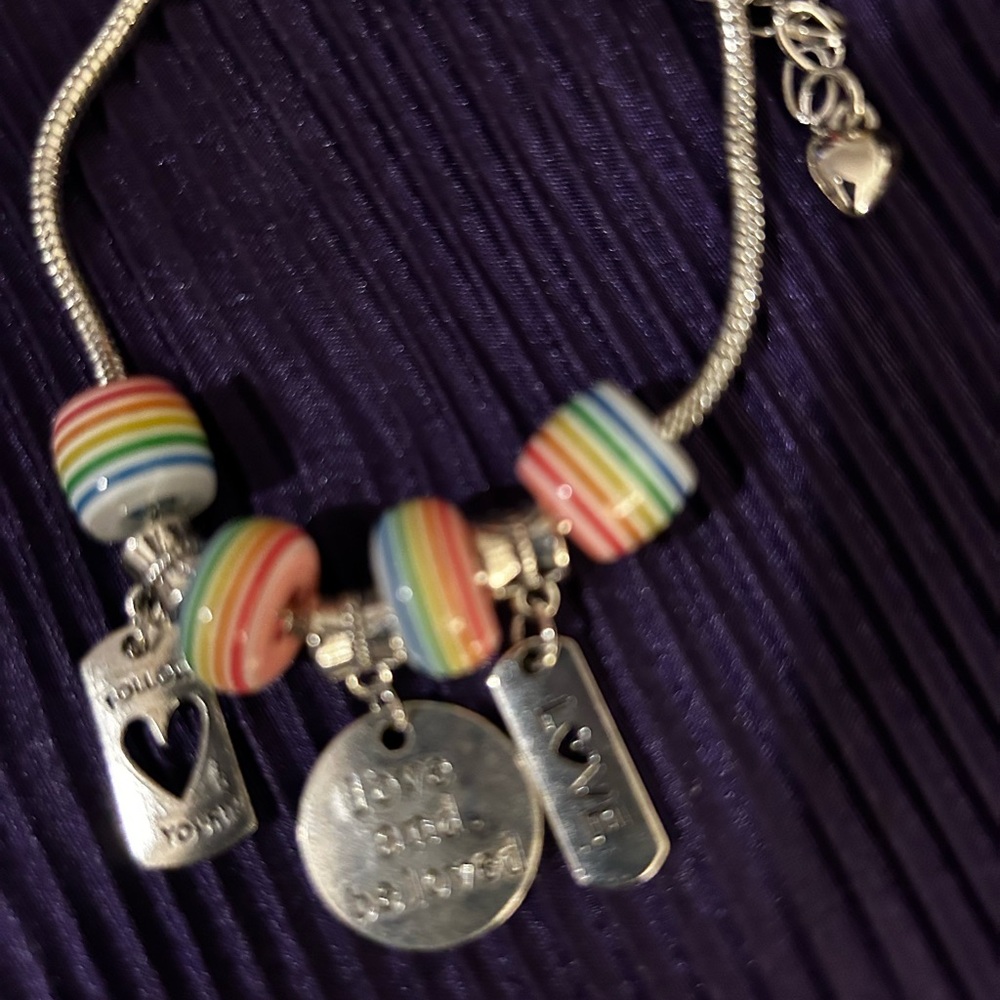 Colorful Beaded Charm Bracelet